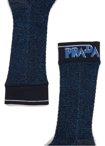 Shop Prada Socks In Cobalto+bronzo