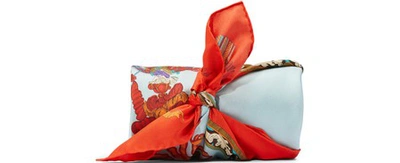 Shop Gucci La Reine Soleil Scarf In Bluette Red