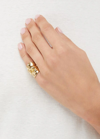 Shop Annelise Michelson Simple Draped Ring In Gold