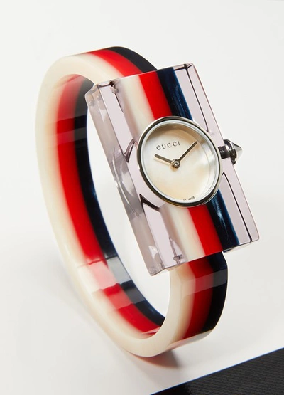 Shop Gucci Vintage Web Watch In Blue/red/white