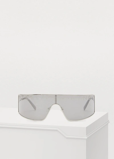Shop Stella Mccartney Strass Sunglasses In 1298 - Shiny Silver Smoke