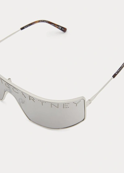 Shop Stella Mccartney Strass Sunglasses In 1298 - Shiny Silver Smoke