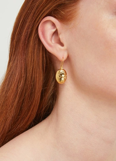 Shop Aurelie Bidermann Beetle Single Earring In Gold
