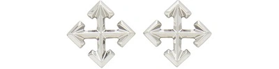 Shop Off-white Arrow Earrings In Silver