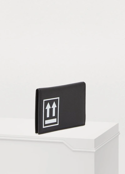 Shop Off-white Leather Card Holder In Black / White