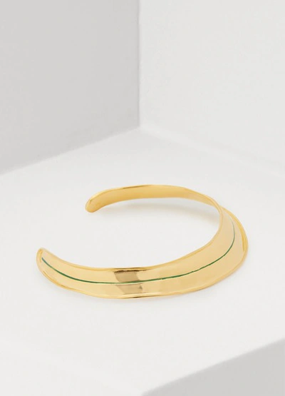 Shop Aurelie Bidermann Ajoncs Necklace In Gold/vert