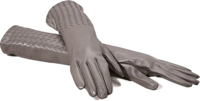Shop Bottega Veneta Long Gloves In Grey