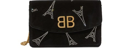 Shop Balenciaga Bb Wallet With Chain Strap In 1000
