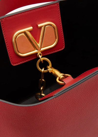 Shop Valentino Garavani Go Logo Shopping Bag In Rosso V