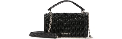 Shop Miu Miu Cleo Handbag In Black