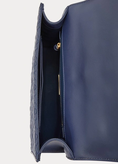 Shop Tory Burch Leather Shoulder Bag In Royal Navy