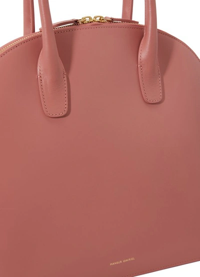 Shop Mansur Gavriel Round Leather Bag In Blush-blush