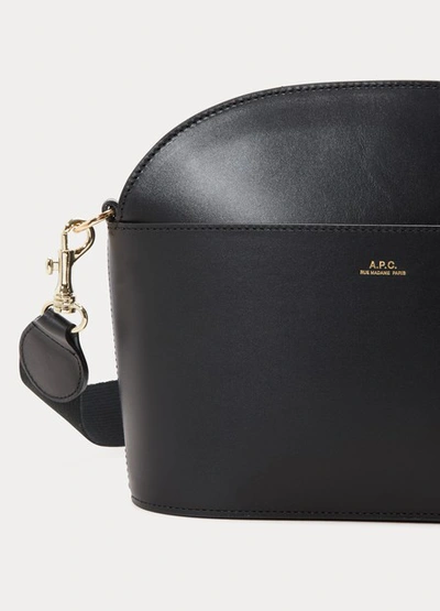Shop Apc Gaby Leather Shoulder Bag In Noir