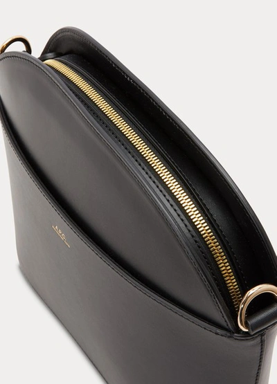 Shop Apc Gaby Leather Shoulder Bag In Noir