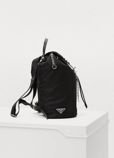 Shop Prada Backpack In Nero/bianco