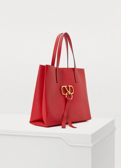 Shop Valentino Garavani Vringtote Bag In Rouge Pure