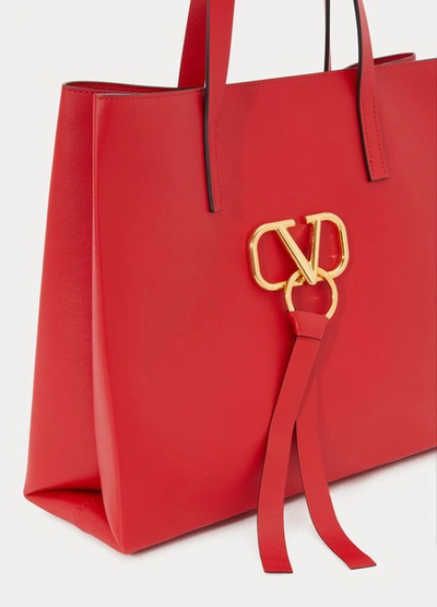 Shop Valentino Garavani Vringtote Bag In Rouge Pure