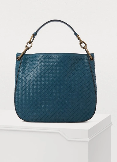 Shop Bottega Veneta Hobo Loop Handbag In Brighton-blue