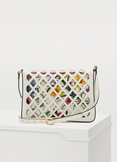 Shop Gucci Small Perforated Shoulder Bag In White