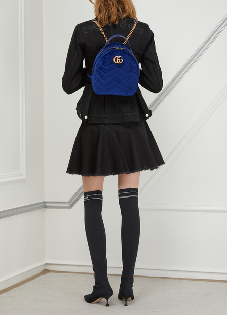 gg marmont velvet backpack
