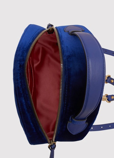 Shop Gucci Gg Marmont Velvet Backpack In Cobalto