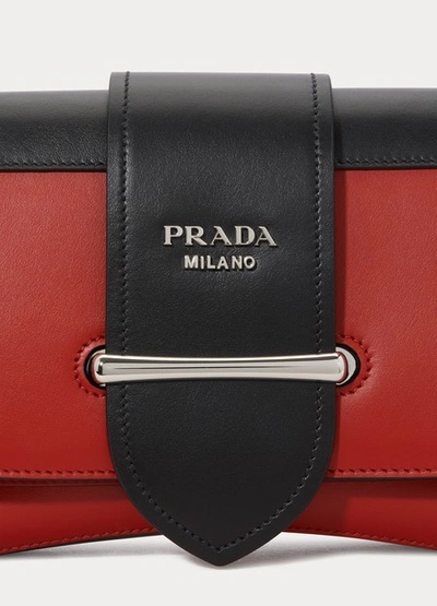 Shop Prada Sidonie Shoulder Bag In Fuoco/nero