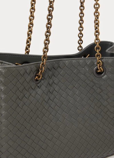 Shop Bottega Veneta Tote With Chains In New Ligt Grey