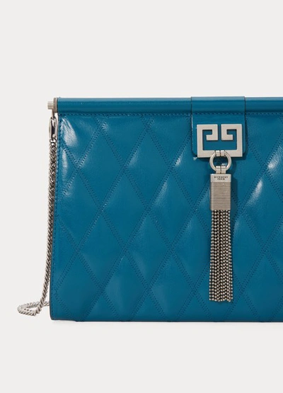 Shop Givenchy Gem Medium Clutch In Bleu Océan