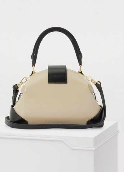 Shop Manu Atelier Demi Handbag In Ice-beige-white-black