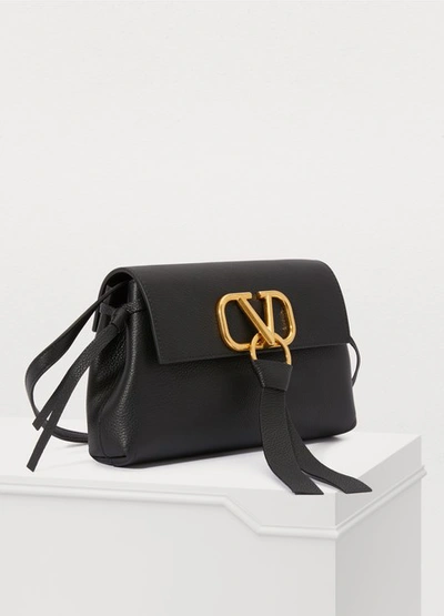 Shop Valentino Garavani Vee Ring Pouch In Nero