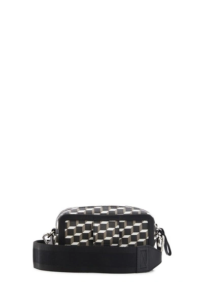 Shop Pierre Hardy Cube Box Bag In Canvas Cube-calf Black-white-black