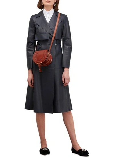 Shop Chloé Marcie Mini Shoulder Bag In Chestnut-brown