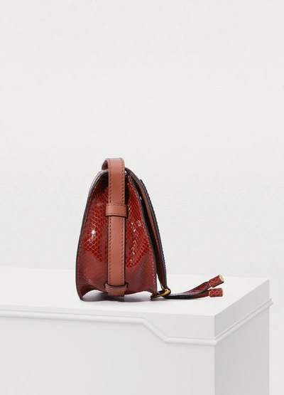 Shop Chloé Marcie Mini Shoulder Bag In Chestnut-brown