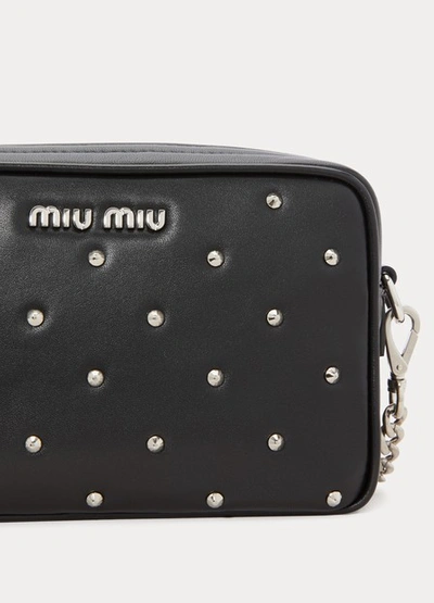Shop Miu Miu Studs Camera Bag In Black
