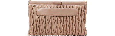 Shop Miu Miu Quilted Clutch In Orchidea