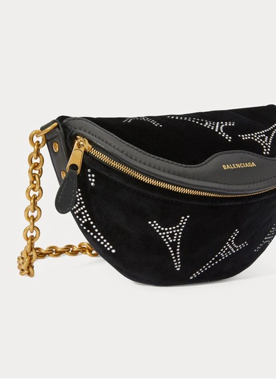 Shop Balenciaga Souvenir Xxs Belt Bag In Black