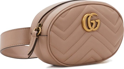 Shop Gucci Gg Marmont Belt Bag In Porcelane Pink