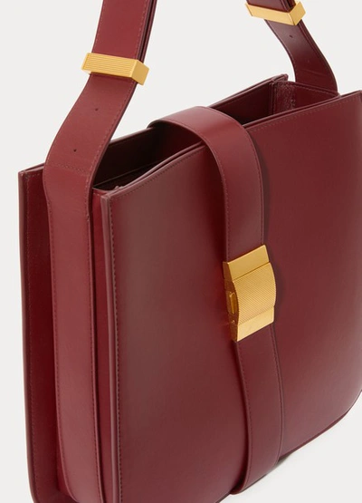 Shop Bottega Veneta Shoulder Bag In Bordeaux