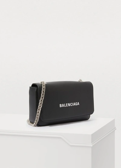 Shop Balenciaga Everyday Wallet With Chain In 1000