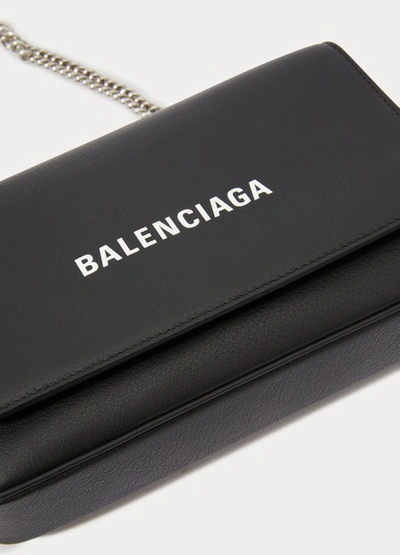Shop Balenciaga Everyday Wallet With Chain In 1000
