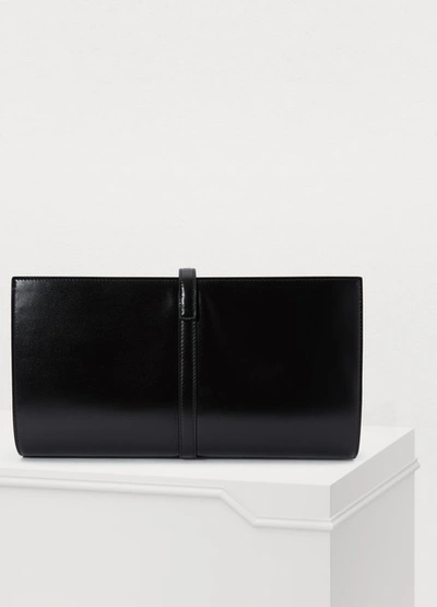 Shop Jil Sander Padlock Clutch Bag In 001-black