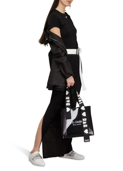 Shop Dolce & Gabbana D & G Pvc Tote Bag In Black