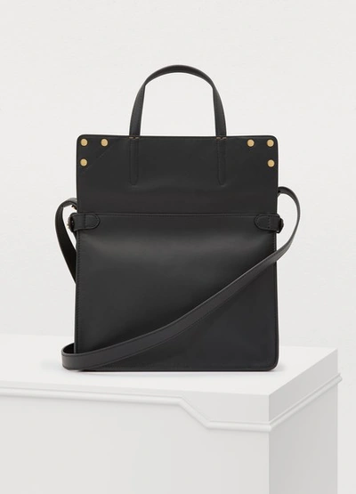 Shop Fendi Small Flip Leather Shoulder Bag In Nero/maya