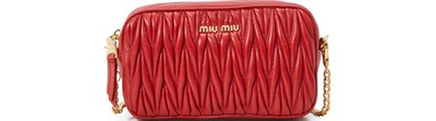 Shop Miu Miu Quilted Cross-body Bag In Red