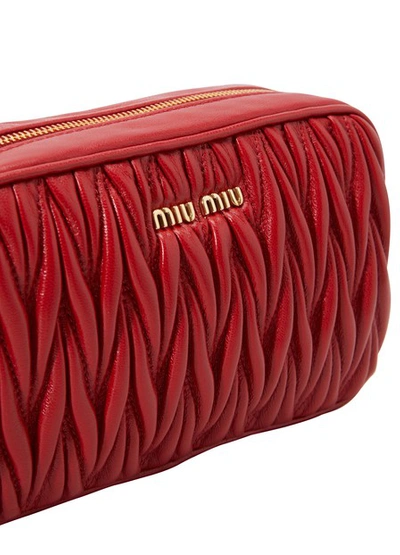 Shop Miu Miu Quilted Cross-body Bag In Red