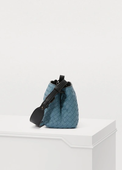 Shop Bottega Veneta Small Crossbody Bag In Tweedia Blue