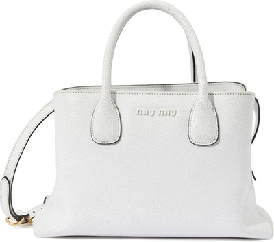 Shop Miu Miu Leather Handbag In White