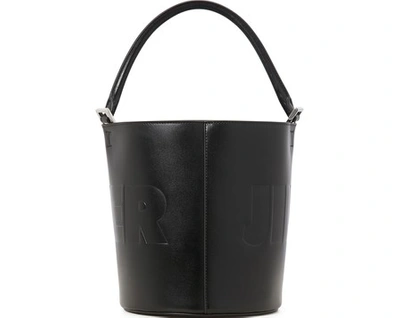 Shop Jil Sander Leather Bucket Bag In 001-black