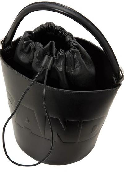 Shop Jil Sander Leather Bucket Bag In 001-black