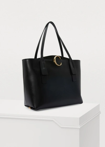 Shop Chloé C Tote In Black